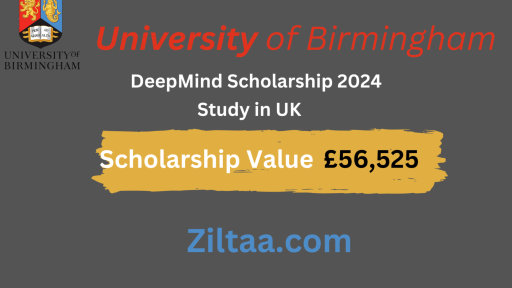 University of Birmingham DeepMind Scholarship 2024